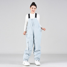 滑雪背带裤男女款OVER SIZE冬季户外防风单板滑雪裤连体雪裤保暖