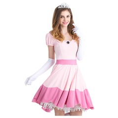 MARIO Super Mario Fairy Tale Princess Role-Playing Pink Princess Dress Uniform Temptation Cosplay