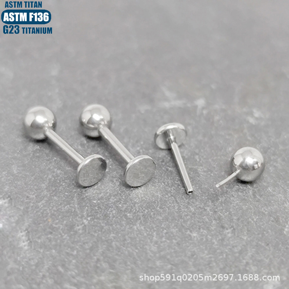 G23 Titanium Alloy Zircon Lip Labret Stud Straight Rod Diamond Ear Stud Earrings Human Body Piercing Jewelry Tongue Stud Lip Ring detail image 9