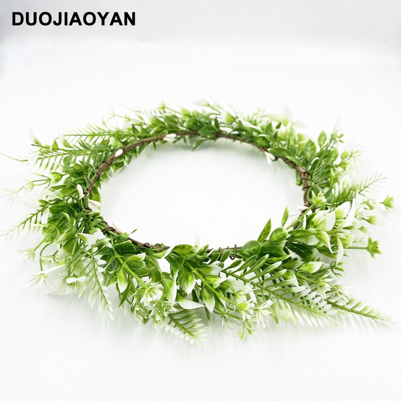 creative garland green plastic grass seaside holiday party headwearpicture6