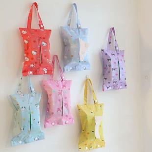 Cartoon Cute Melody Big-eared Dog Kurome Hanging Car Tissue Set Car Storage Wall-mounted Tissue Box