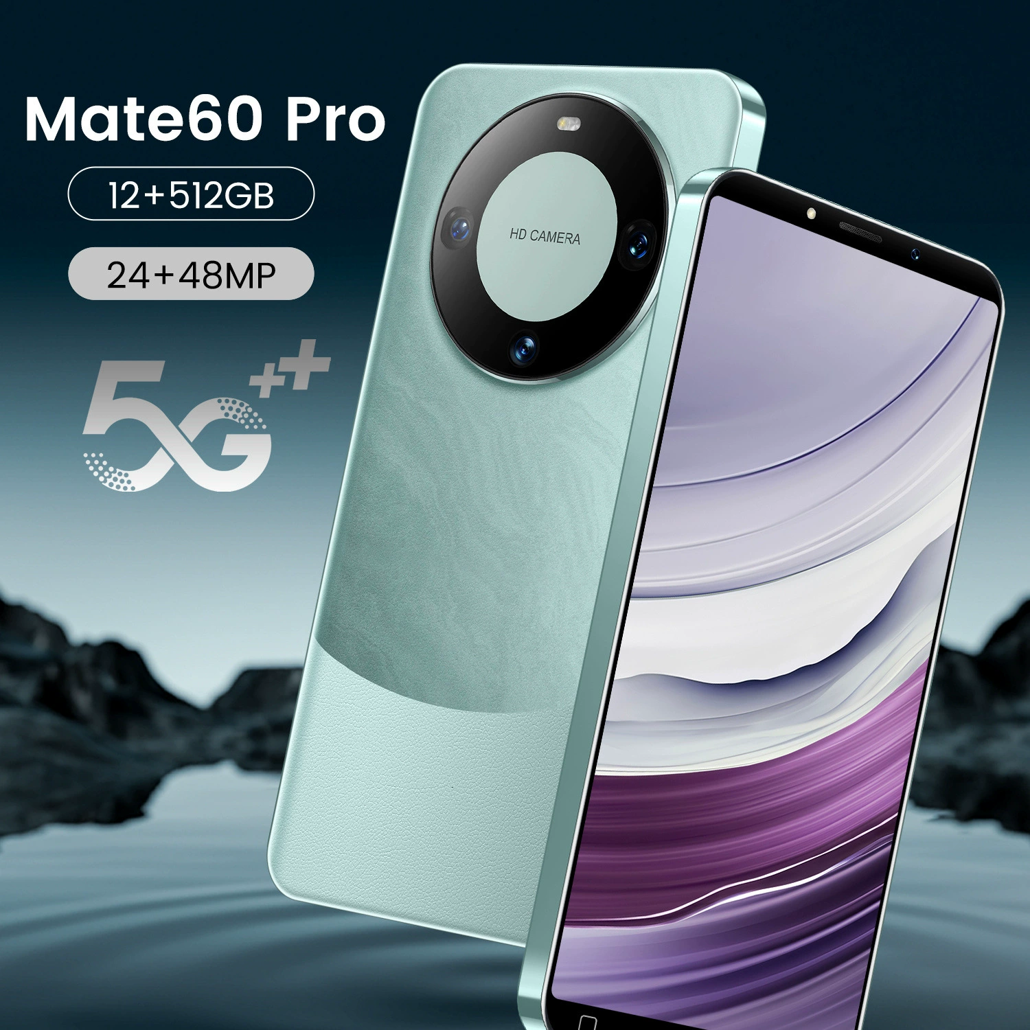 Новый 2024 смартфон Mate60Pro, 1+8 ГБ, бюджетный смартфон для внешнего рынка, от производителя