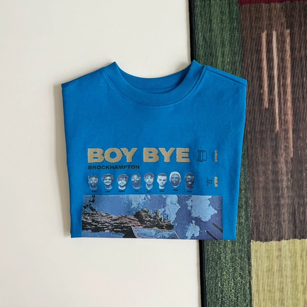Cool boy on blue background