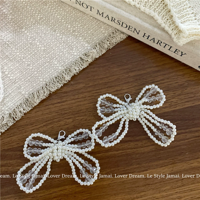 Small footwear buckle pearl with bow, universal accessories, accessory, flowered, Chanel style