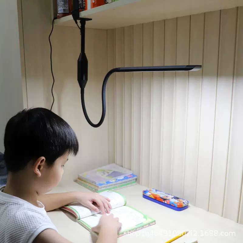 led护眼夹式台灯学习专用学生宿舍儿童长臂阅读书桌卧室床头台灯