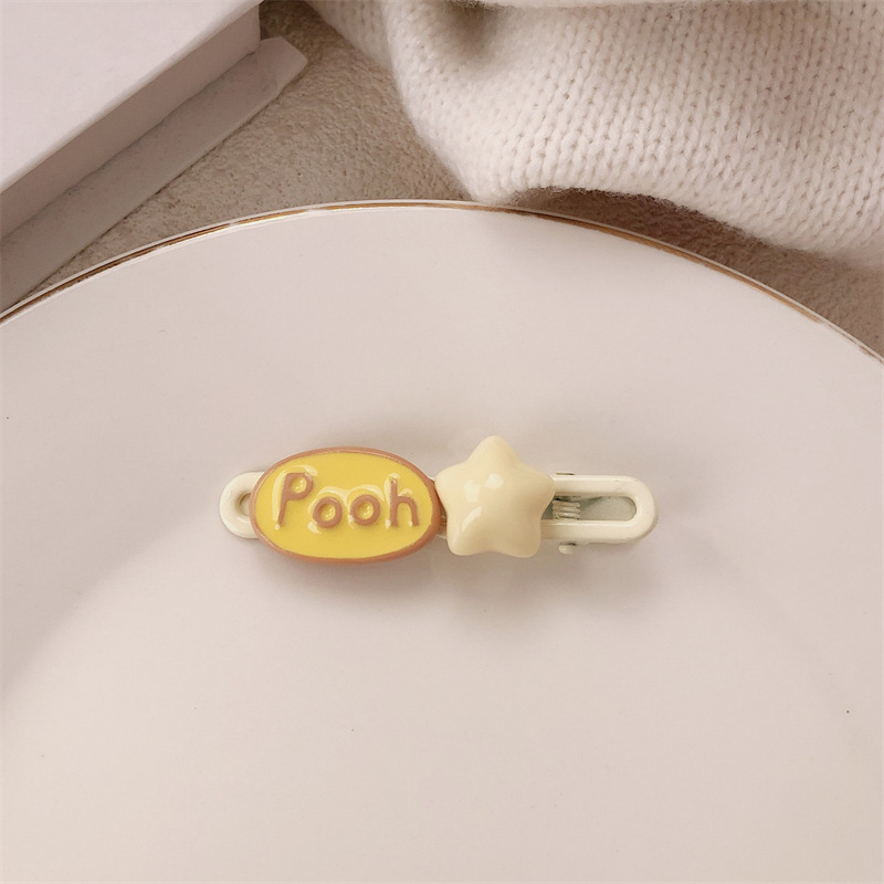 Caricatura serie de abrazaderas de abejas adorables jarras de miel de chicas estrellas de corazón lateral cabello roto peludo abrazaderas de cabello tocado