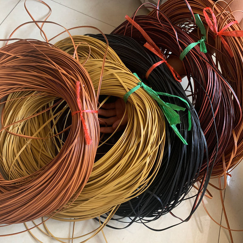 PE caña material de reparación de silla de caña plástico tejido a mano cuerda DIY canasta pequeña canasta taburete redonda plana