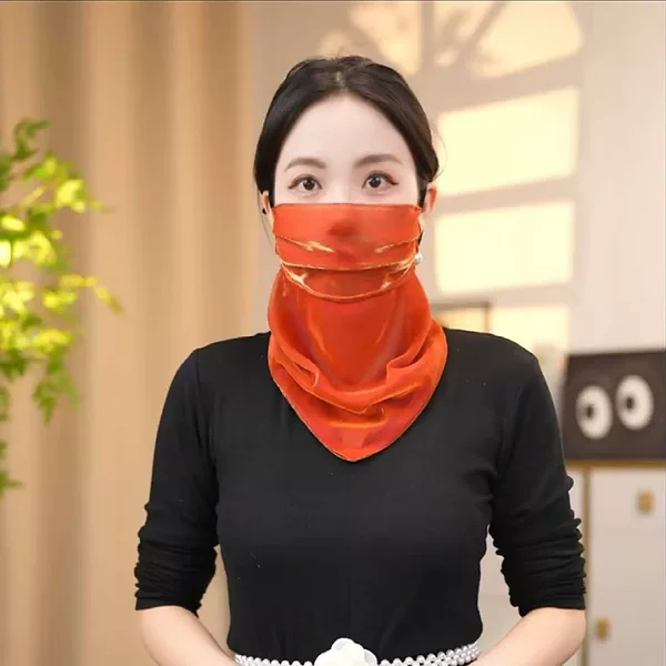 Summer New Colorful Covering Veil Sunscreen Veil Colorful Hanging Beads Multifunctional Scarf Scarf Women's Tea Picking Insect-proof