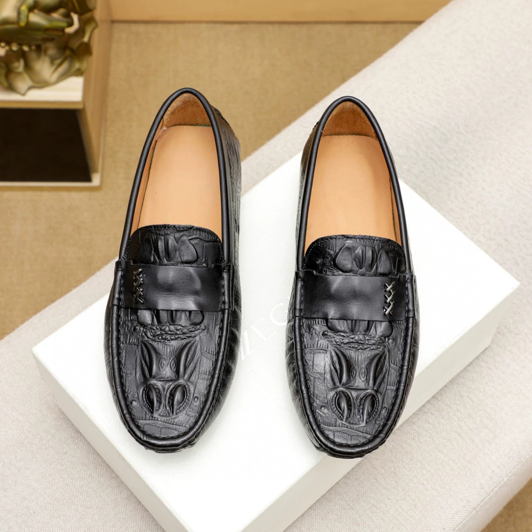 Крутые ботинки из бобов Хью новый английский стиль повседневные одаренные ленивые кожаные ботинки мужские кожаные ботинки