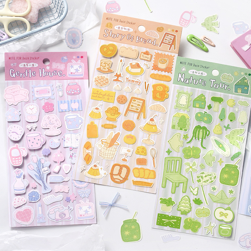 NOTE FOR Pegatinas de papel sintético Sal ligera Serie de poemas sinfónicos Serie de sal Material de collage de contabilidad simple y fresco