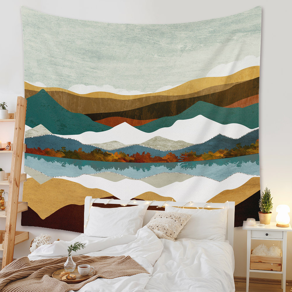 Bohemian Moon Mountain Painting Wall Cloth Decoration Tapestry Wholesale Nihaojewelry display picture 37