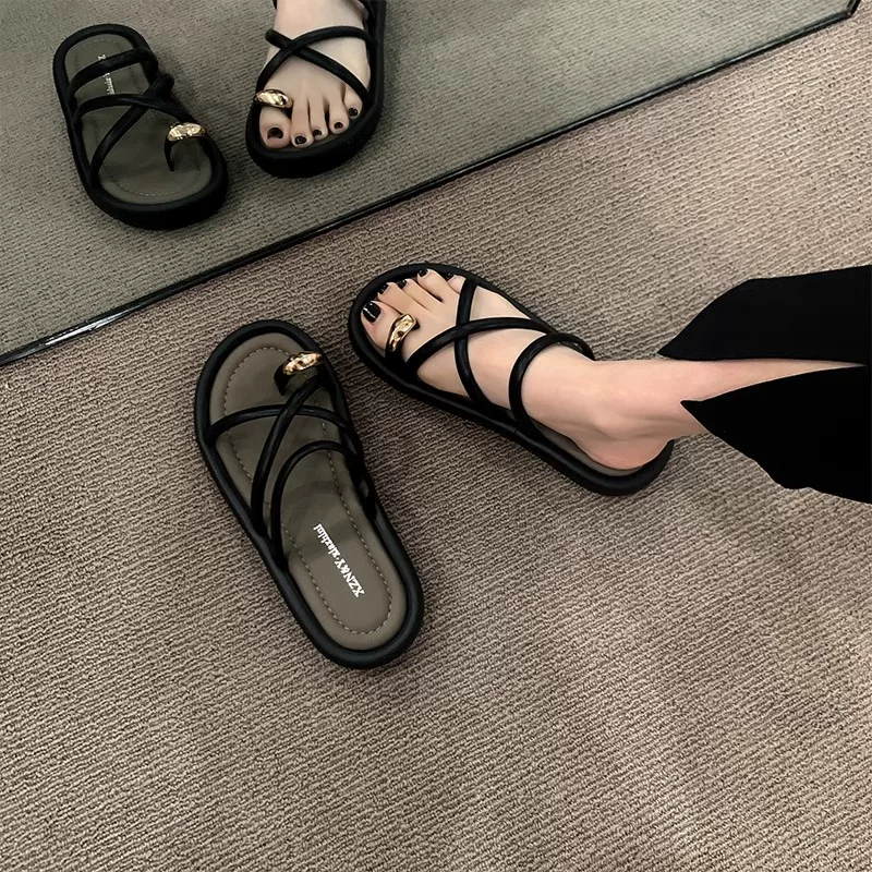 Летние модные тапочки, универсальная обувь, удобные шлёпанцы для отдыха, корейский стиль, мягкая подошва