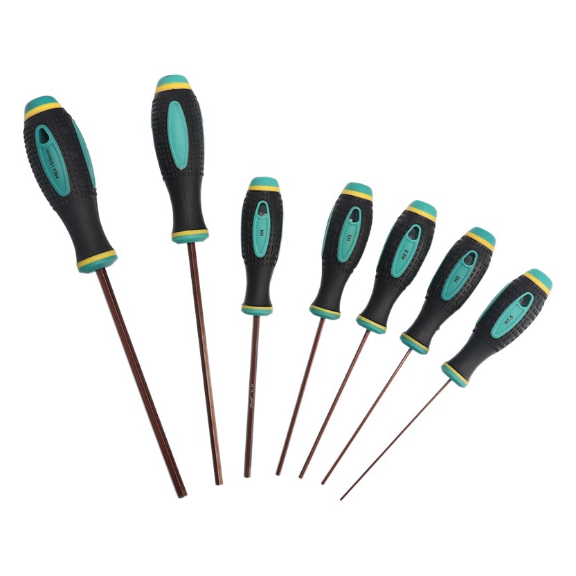 Cross-Border German-Style S2 Steel Hex Wrench, Strong Magnetic, High Hardness, Hexagonal Screwdriver, Six-Sided Straight Handle Model Aircraft Screwdriver