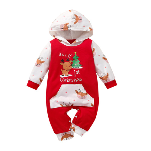 New children's clothing for Amazon: Baby Christmas Hooded Long Sleeve Climbing Suit for children, foreign trade wholesale, dropshipping one piece