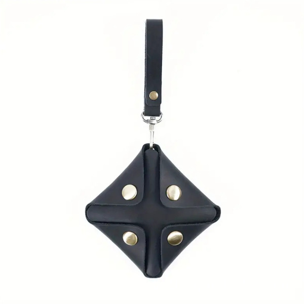 Retro leather square removable wallet