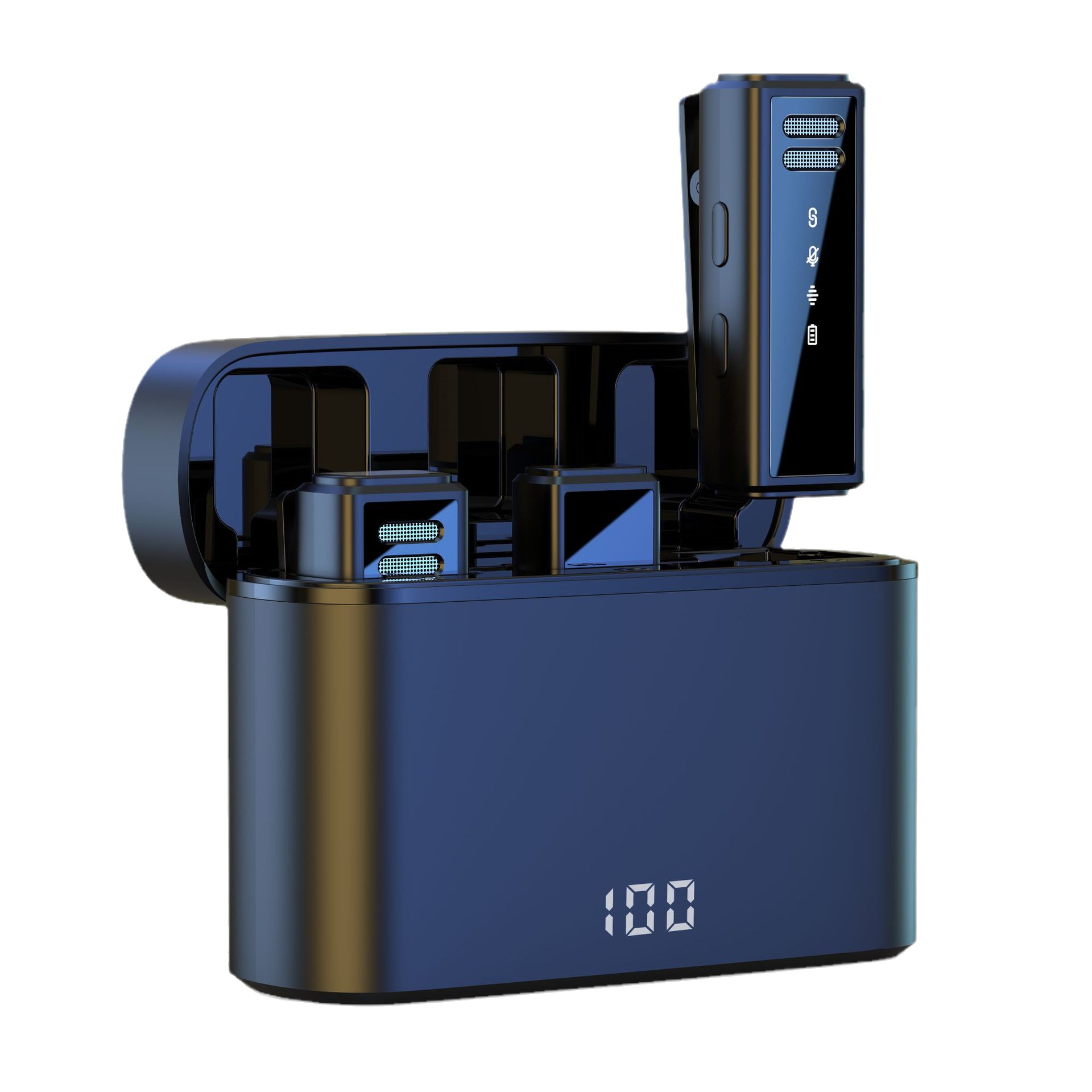 Nuevo micrófono inalámbrico de clip de cuello transfronterizo con compartimiento de carga teléfono móvil en vivo al aire libre grabación reducción de ruido radio micrófono