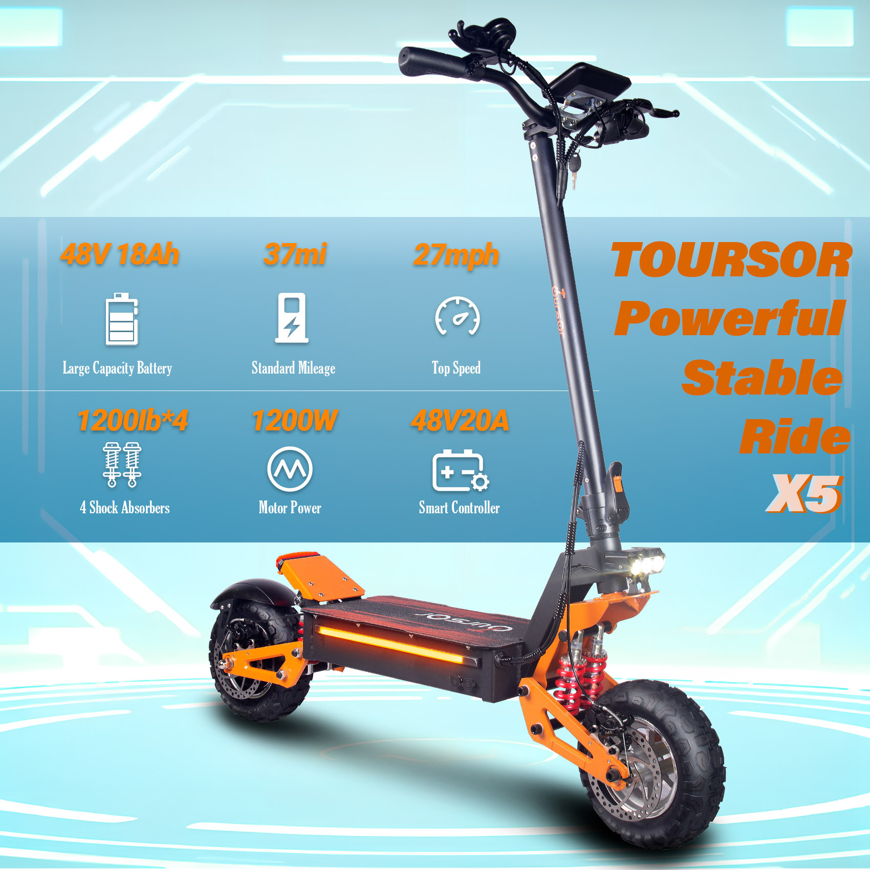 Scooter eléctrico todoterreno de 11 pulgadas 48V1200W unidad única Europa Estados Unidos Reino Unido almacén en el extranjero entrega de una pieza