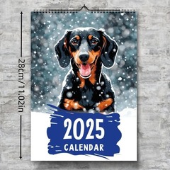 2025年新型ソーセージ犬カレンダーPrintable calendar