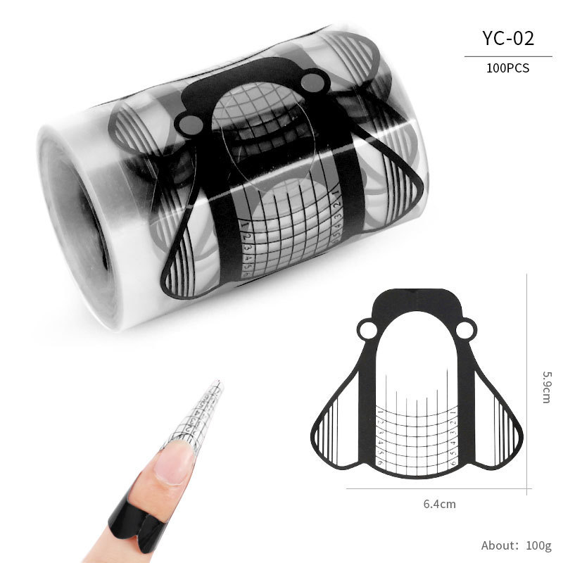 Titular de papel de uñas directo de fábrica extensión de fototerapia de uñas francés herramienta de uñas mariposa titular de papel rectangular 100 piezas