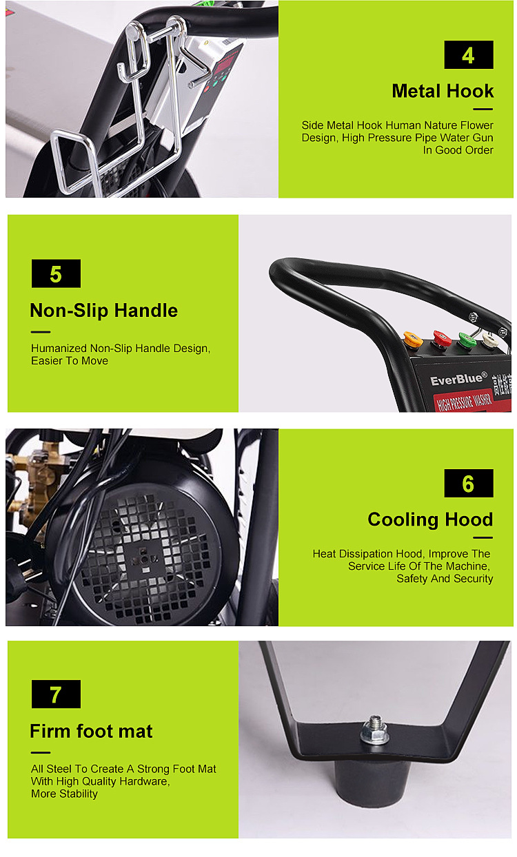 High-pressure mobile car washer for home use, 220V 2500W high-power portable water gun, vehicle cleaning and washing tool