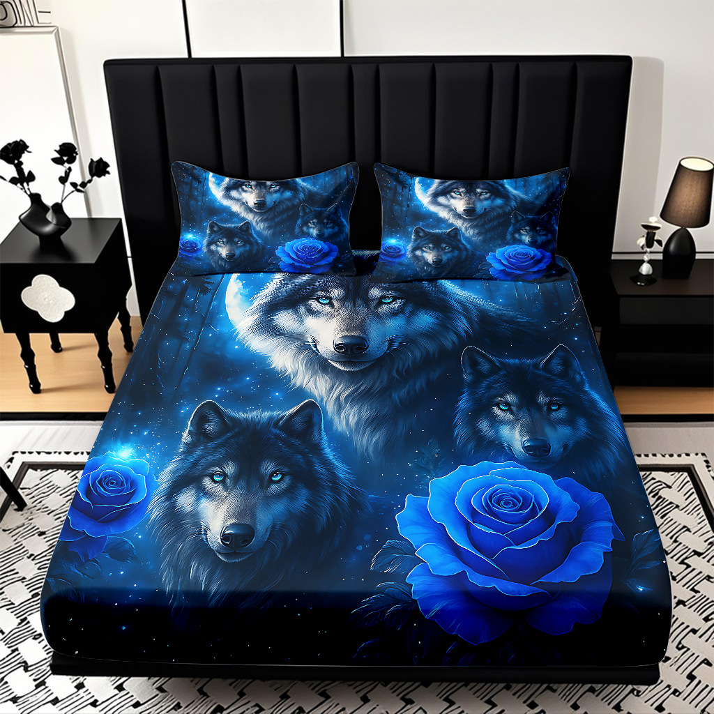 TEMU / JIT impresión digital 3D transfronteriza serie de wolf molido cama de cama de cama de cama para diseñar