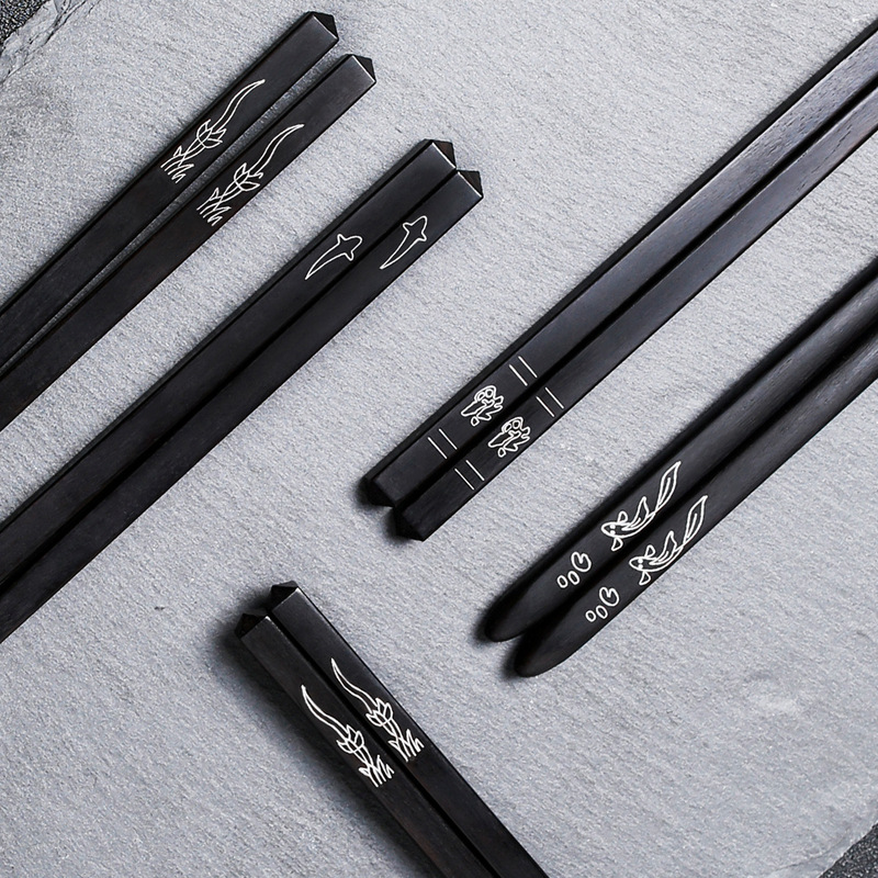 Household Black Ebony Chopsticks Inlaid with Silver Wire, Unpainted and Unwaxed Solid Wood Chopsticks, Purple Sandalwood Chopsticks, Non-Slip Chinese Chopsticks Household Black Ebony Chopsticks Inlaid with Silver Wire, Unpainted and Unwaxed Solid Wood Chopsticks, Purple Sandalwood Chopsticks, Non-Slip Chinese Chopsticks