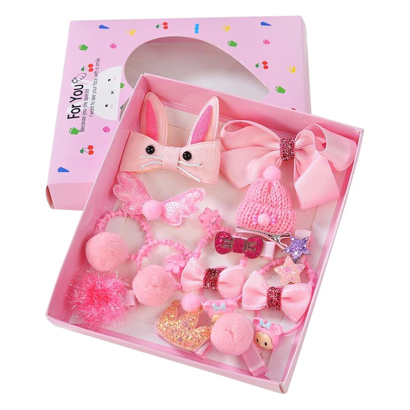 Día del niño princesa horquilla bebé tocado accesorios para el cabello femenino horquilla para niños conjunto de 18 piezas traje exquisito al por mayor