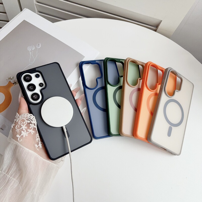 Suitable for Samsung S26Ultra Mobile Phone Case, Samsung A57 Skin-Feel Color-Blocking A27 Magnetic Suction A17/A16 Acrylic A06