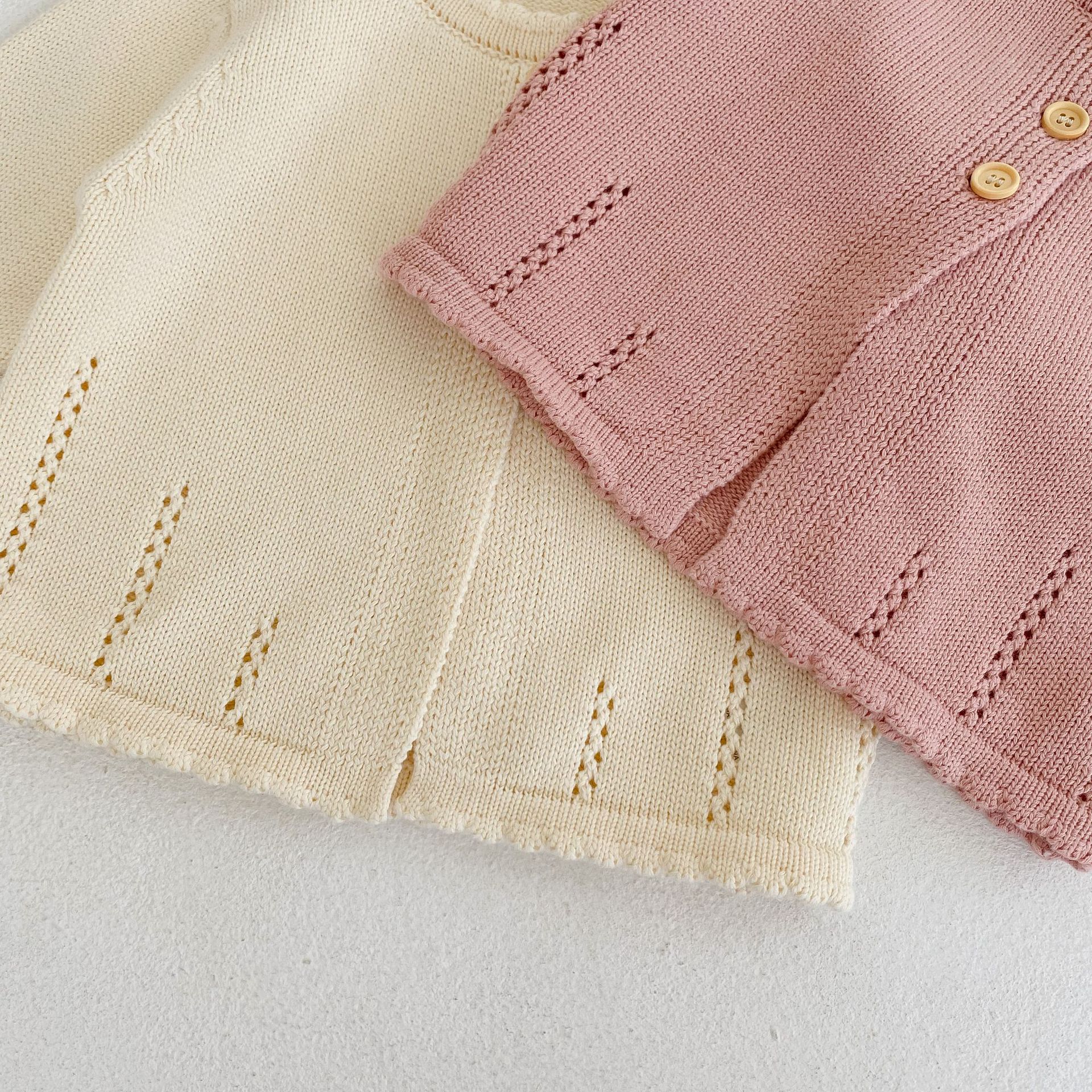 2024 autunno neonata 0-3 anni dolce Baita cardigan in filato di cotone lavorato a maglia maglione girocollo giacca_voghion.com