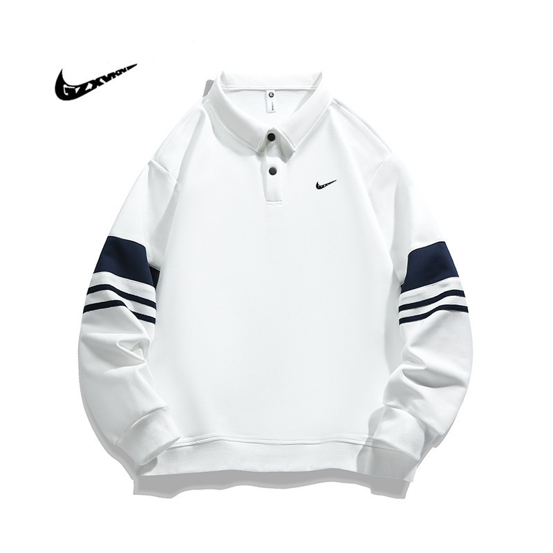 Cross-border Fashion Lapel Polo Shirt Men's Spring and Autumn American Turtleneck Hoodie High Street Trendy Yupppie Handsome Hoodie Couple Clothes