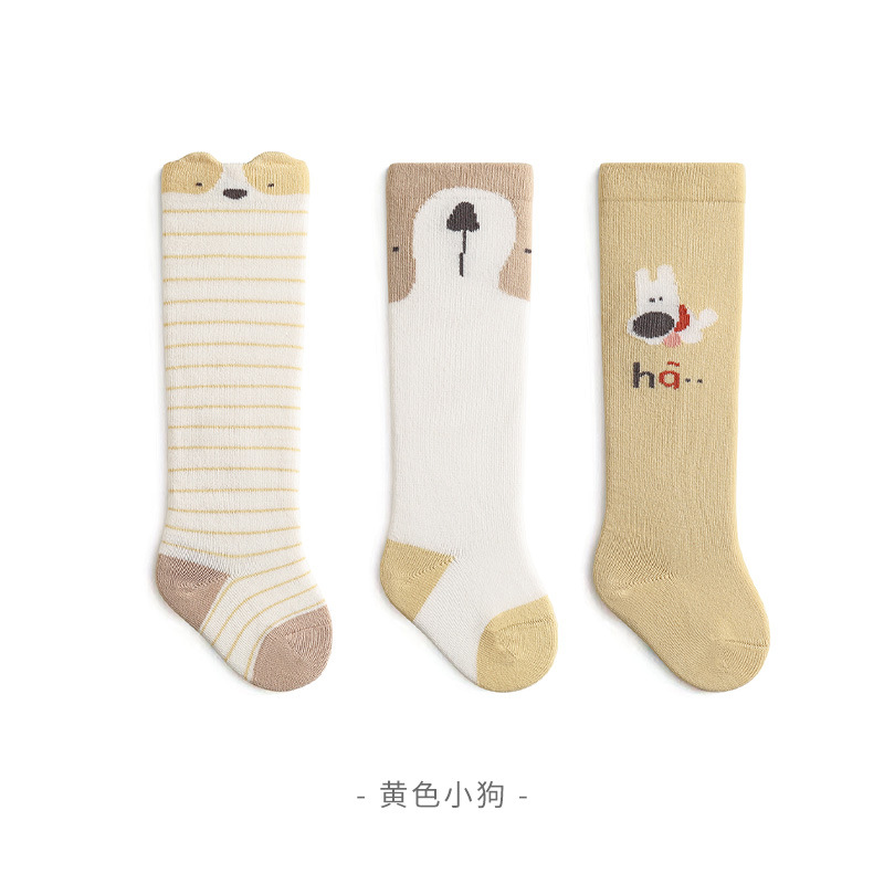 Bebé calcetines altos primavera y otoño sin hueso lindo dibujos animados calcetines de bebé sobre la rodilla no piernas apretadas niños y niñas calcetines largos de algodón