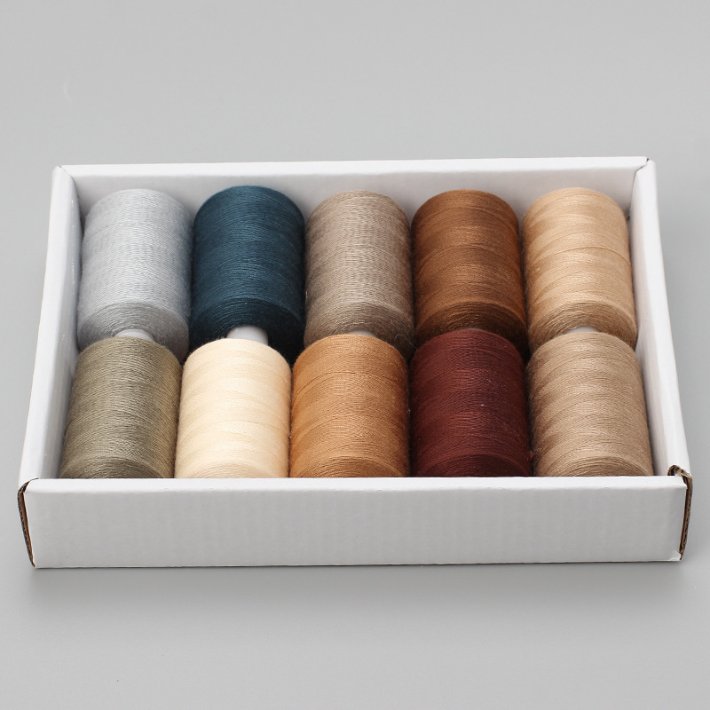 402 línea de costura casera de costura de mano multicolor 10 series de colores 1000 yardas DIY línea de color tonos cálidos y fríos