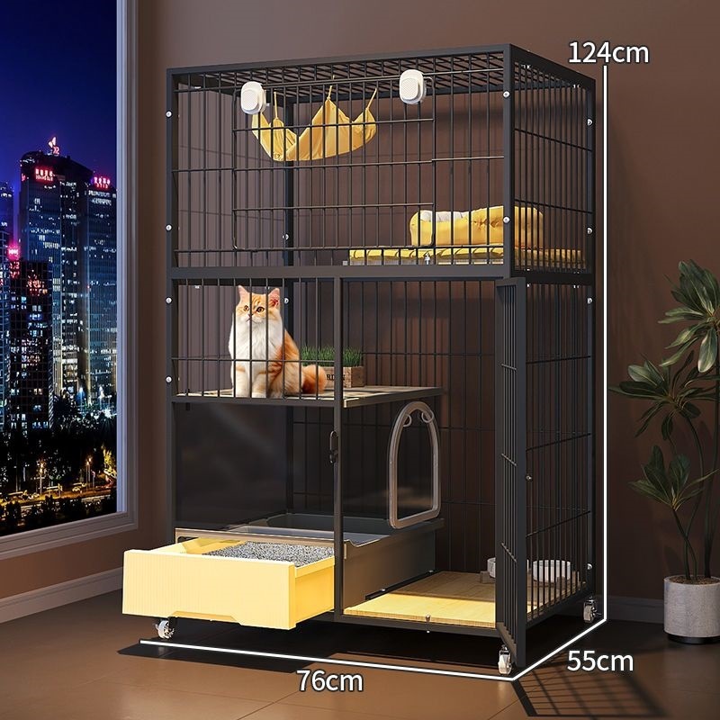 猫笼子带厕所一体自由空间猫别墅家用室内一室一厅一卫猫窝舍|undefined