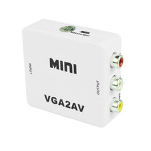 VGA转AV高清转换器 VGA2AV机顶盒转电视 VGA TO AV 支持1080P高清