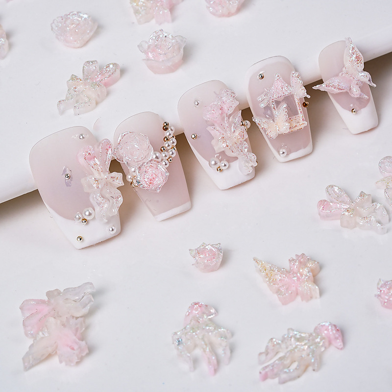 Nail Decoration Fine Flash Light Powder Nail Art Jewelry Material Wholesale Luminous Butterfly Nail Art Accessories DIY Earrings Accessories