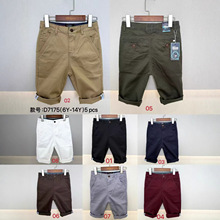 大童5-14Y童裤外贸新款男童休闲中裤夏季裤子童装裤纽扣多色D7160