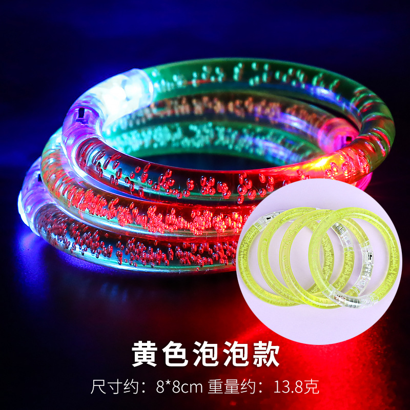 Pulsera luminosa burbuja de acrílico pulsera flash burbuja pulsera LED colorido juguete de dibujos animados al por mayor