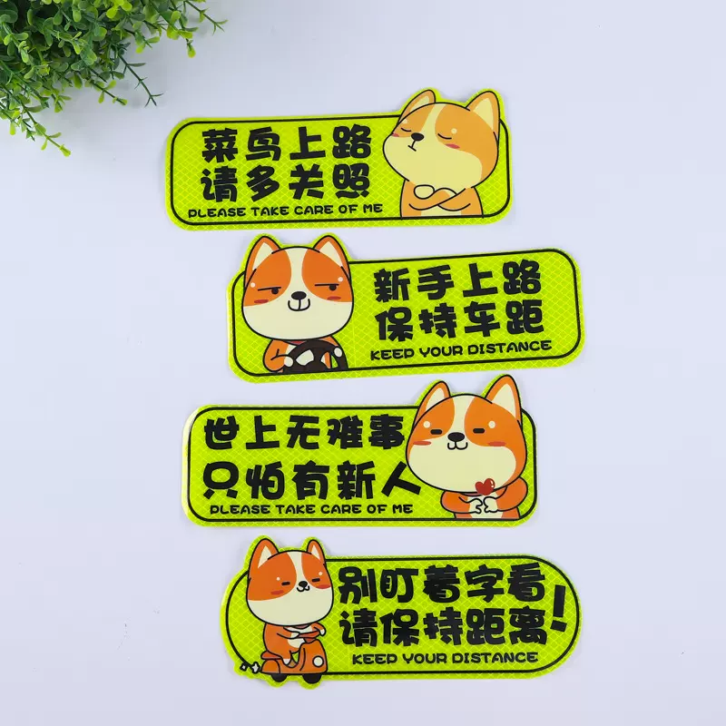 汽车磁性实习车贴新手上路实习标志个性广告创意反光车身贴