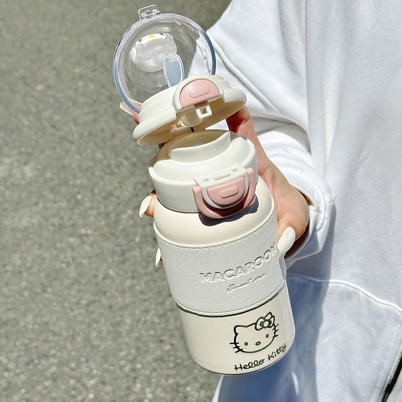 KT水杯保温杯卡通可爱女生高颜值学生水杯便携吸管杯子316不锈钢|undefined
