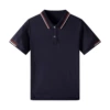JP-208 Navy Blue Short Sleeve Collar Black and Red Stripes [High Quality]