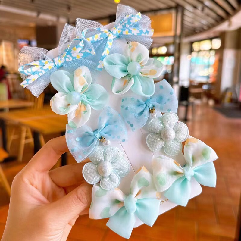 韩版蝴蝶结发夹布艺小花发卡儿童发饰网红可爱鸭嘴夹宝宝头饰包邮|undefined