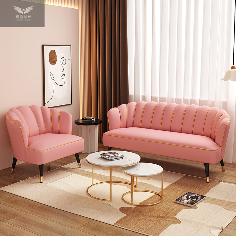 Casa de alquiler pequeña sala de estar red tienda de ropa sofá dormitorio tienda de té de leche salón de belleza sofá área de descanso lujoso