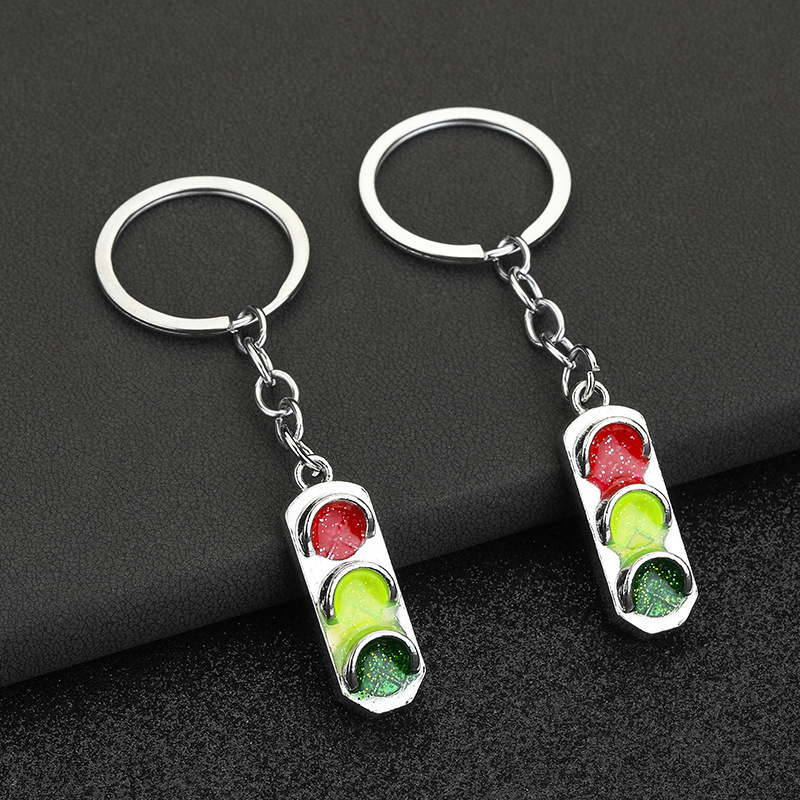Traffic Light Keychain Traffic Light Car Decoration Keychain Safety Traffic Promotion Gifts