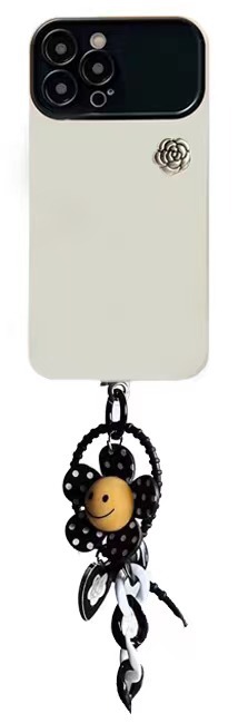 2-en-1-Camelia tridimensional blanca + colgante de girasol + LF