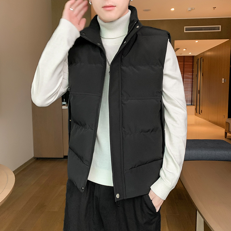 Chaleco cálido de otoño y invierno transfronterizos masculino chaleco de color sólido marca de moda coreana para hombres de hombro grande chaqueta de pareja image 4