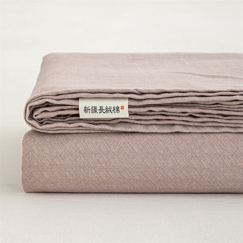 Nuevo tipo A color sólido sábana individual de algodón engrosada sábana de algodón 100% ecológico jet funda de almohada individual de tres piezas