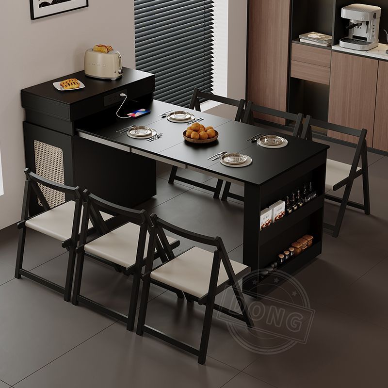 Mesa de comedor de madera sólida simple multifuncional nueva mesa de comedor telescópica doméstica totalmente plegable