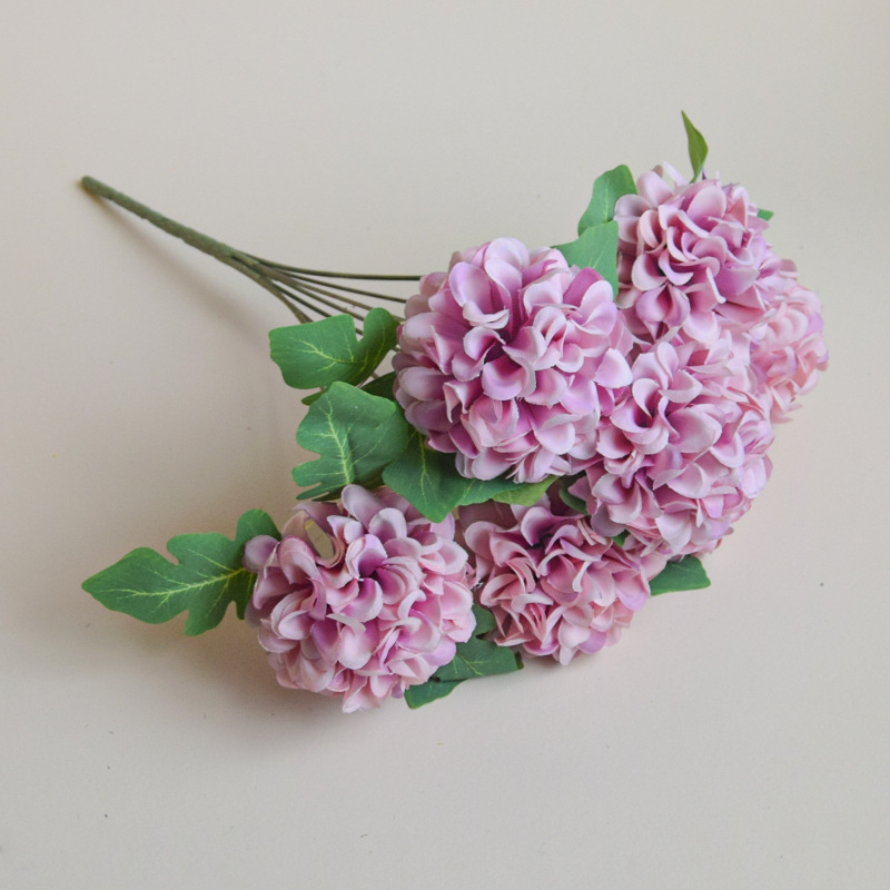 Nuevo ramo artificial decoración de la boda gran Hortensia flor ramo estilo europeo Hortensia bola Flor de seda artificial