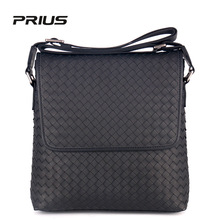 PRIUS2024秋冬男士斜挎包油蜡皮编织男包翻盖单肩包青年包包跨境