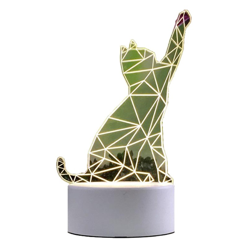 Nueva y única lámpara de noche 3D de acrílico, lámpara de escritorio USB, lámpara de noche para dormitorio, lámpara LED creativa, regalo de regreso a clases, Día del Trabajo